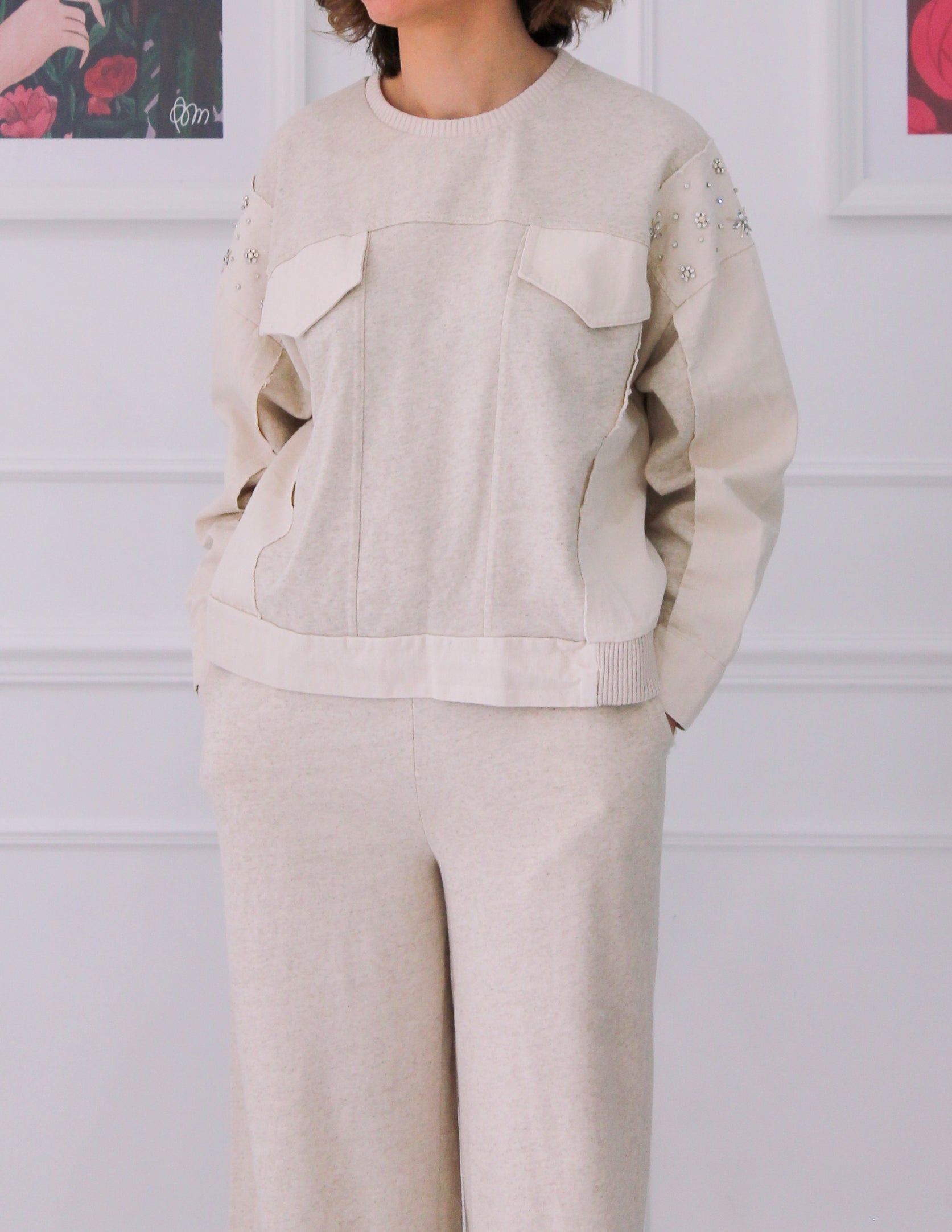 Ensemble chic et décontracté beige