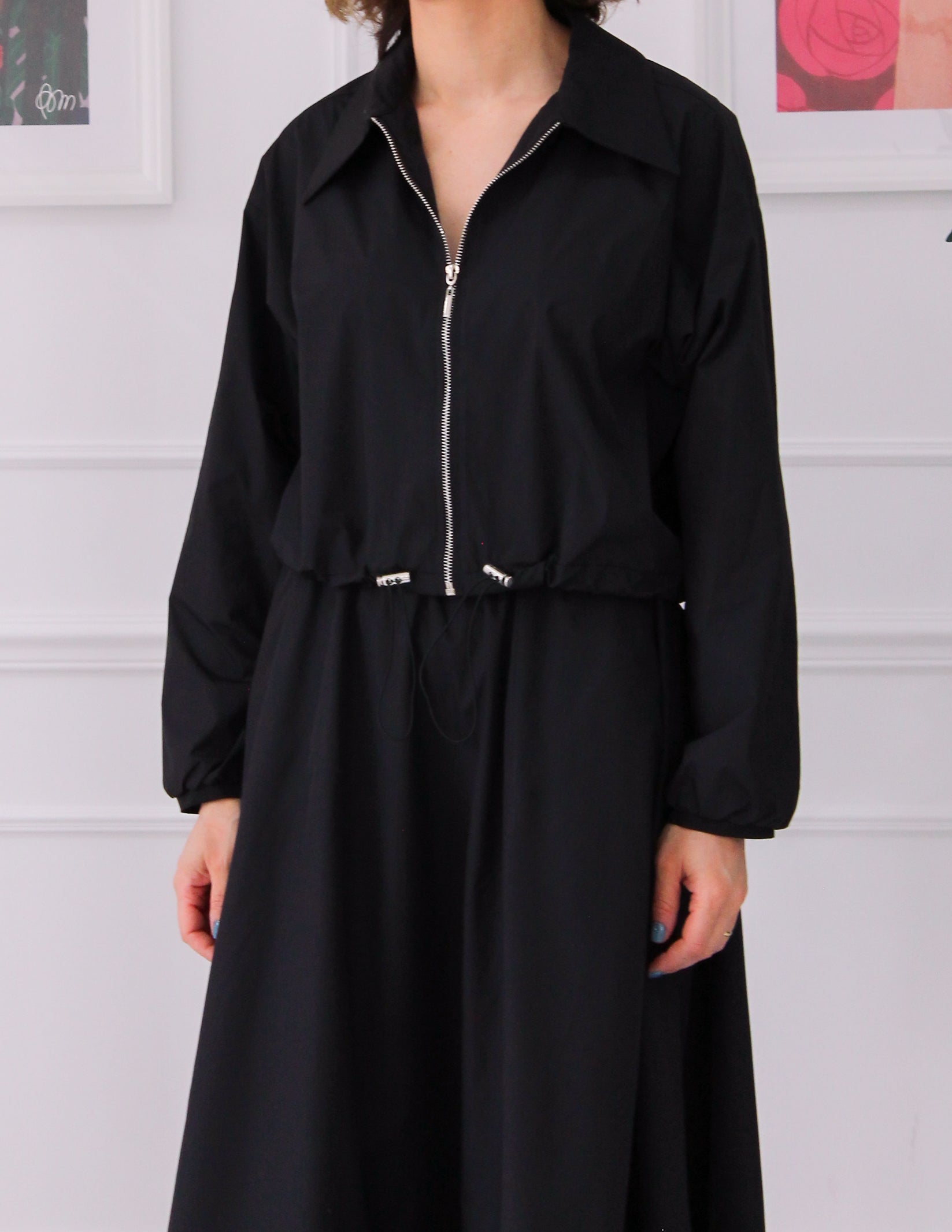 Black loose skirt jacket set