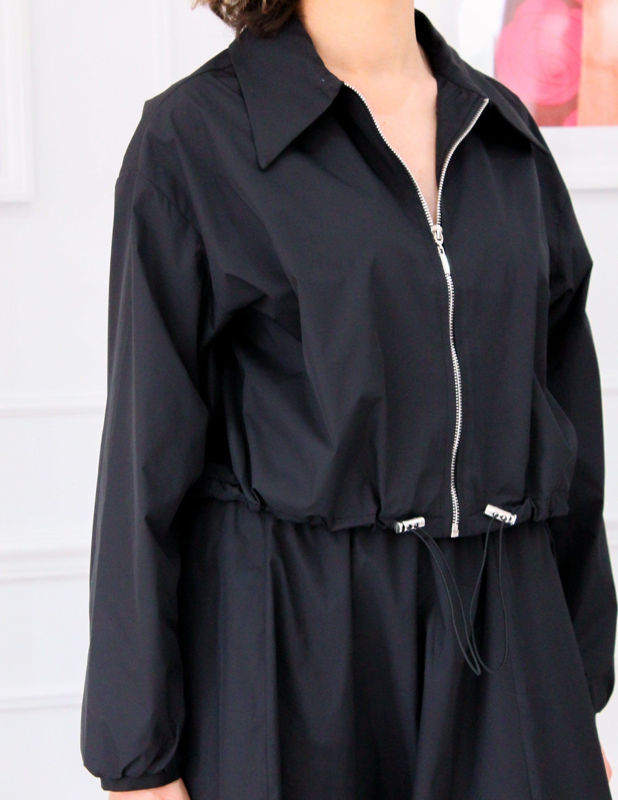 Black loose skirt jacket set