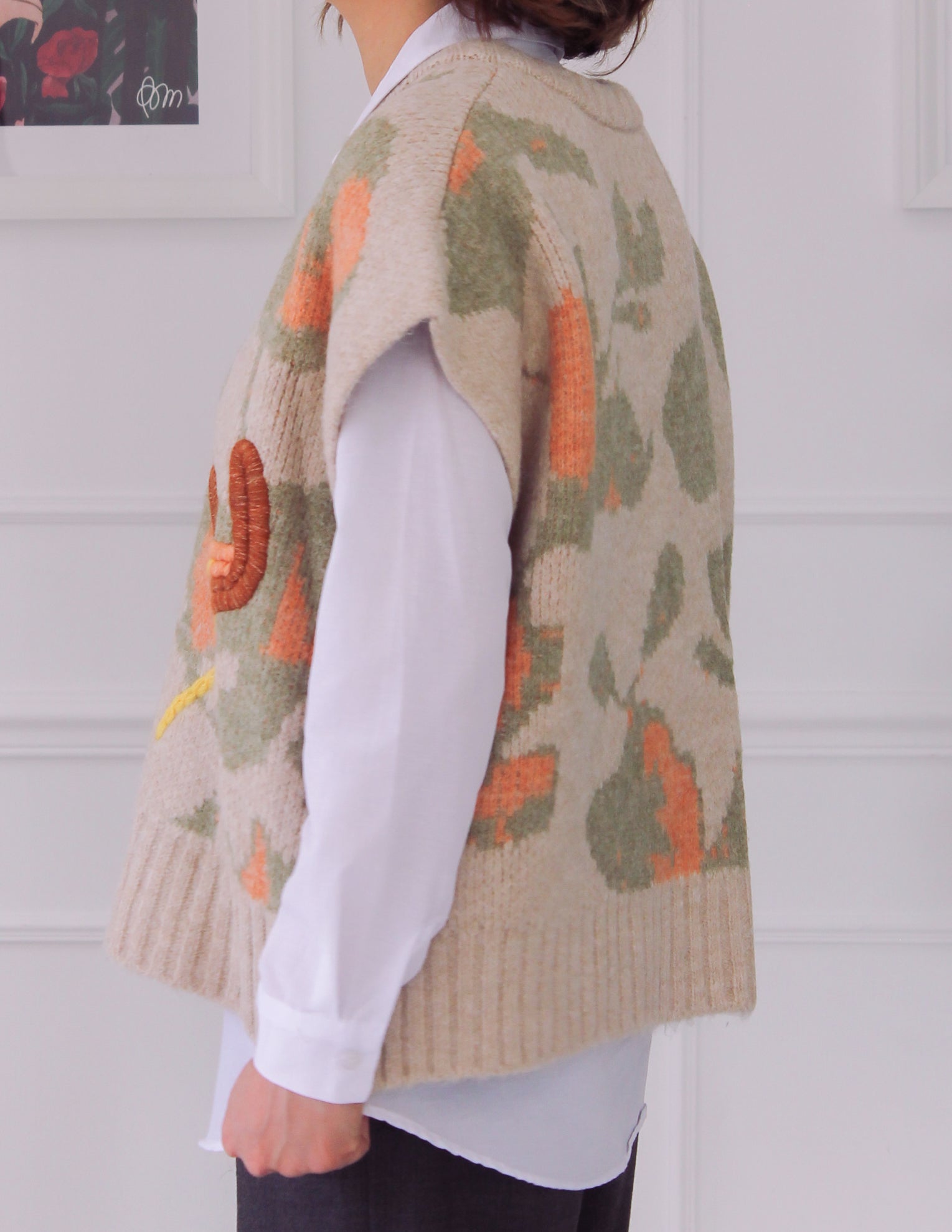 Pull avec motif et chemise intégrée