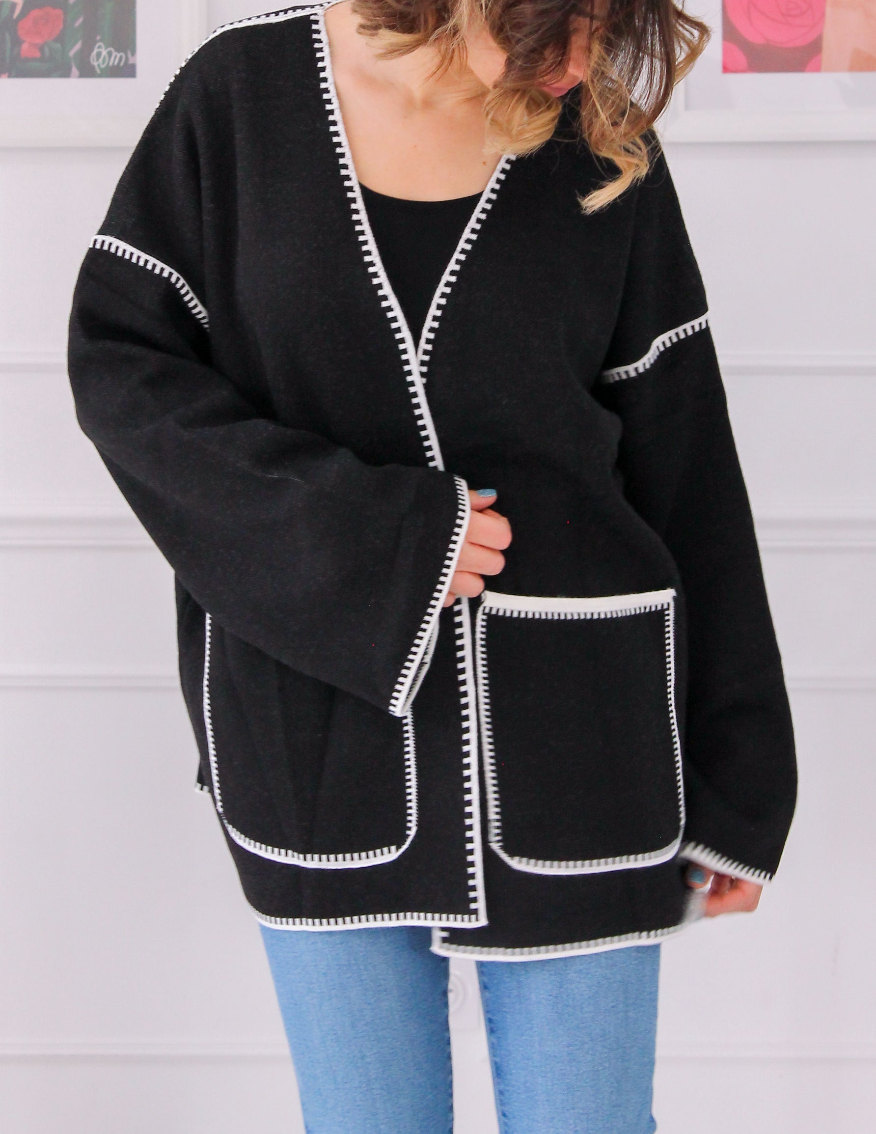 Gilet à motifs surpiqués