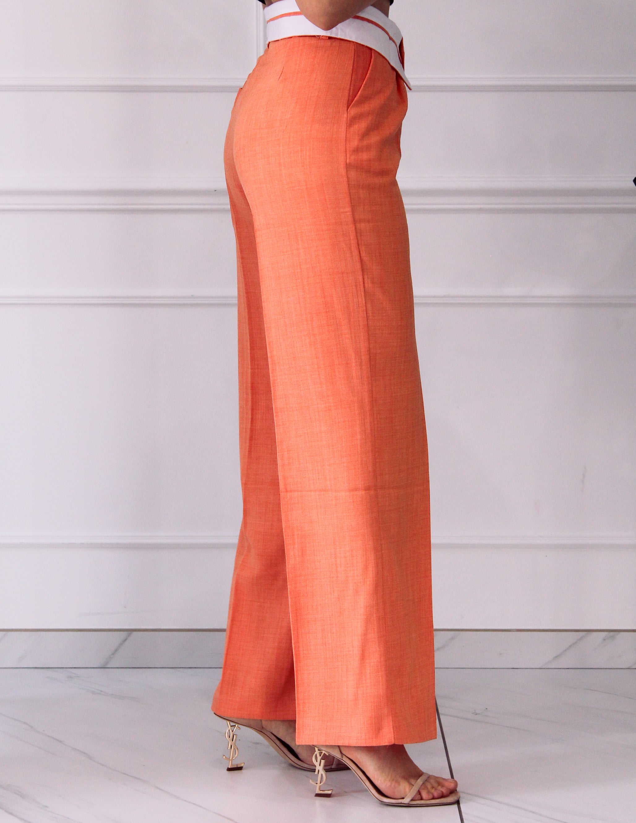 Pantalon avec rabat blanc