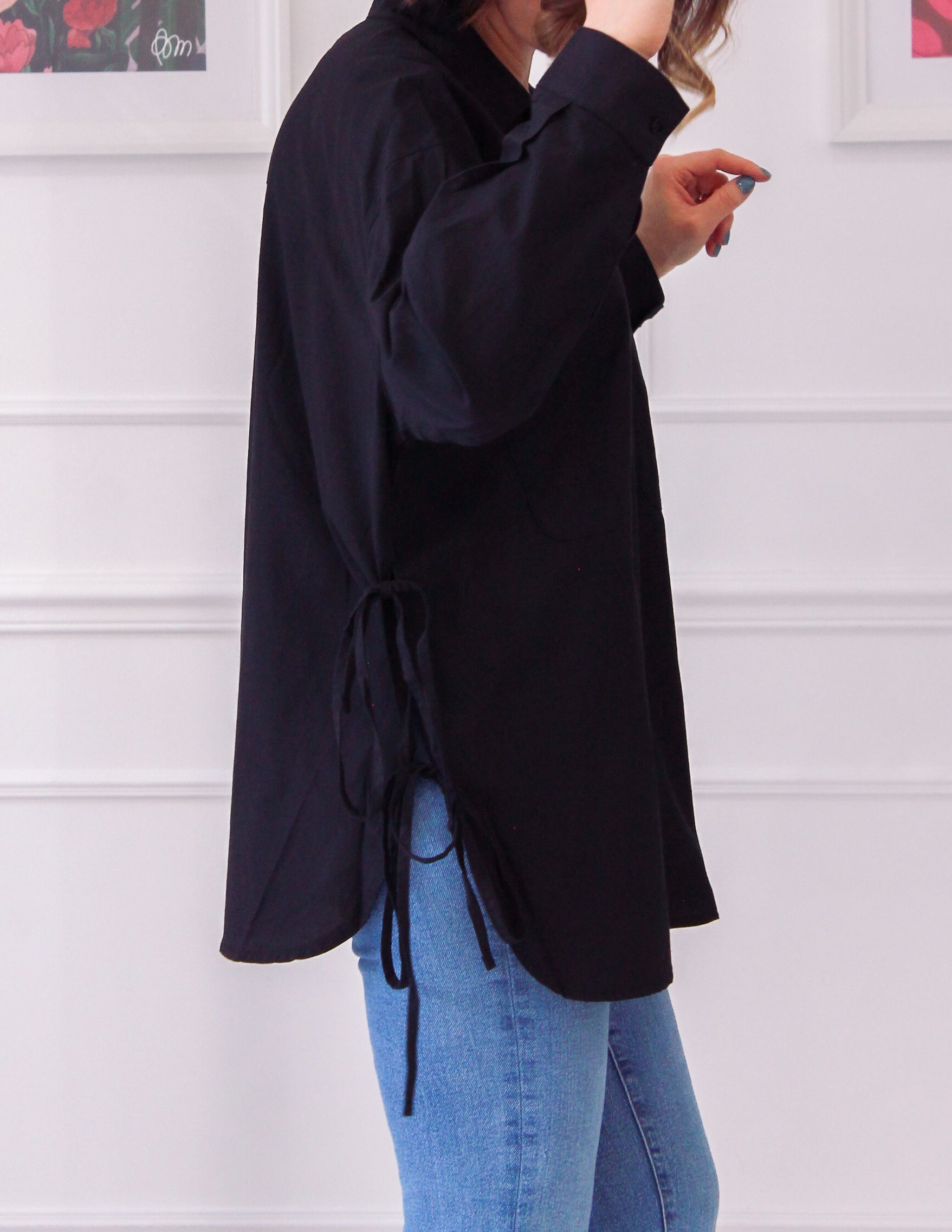 Chemise avec laçage sur les côtés