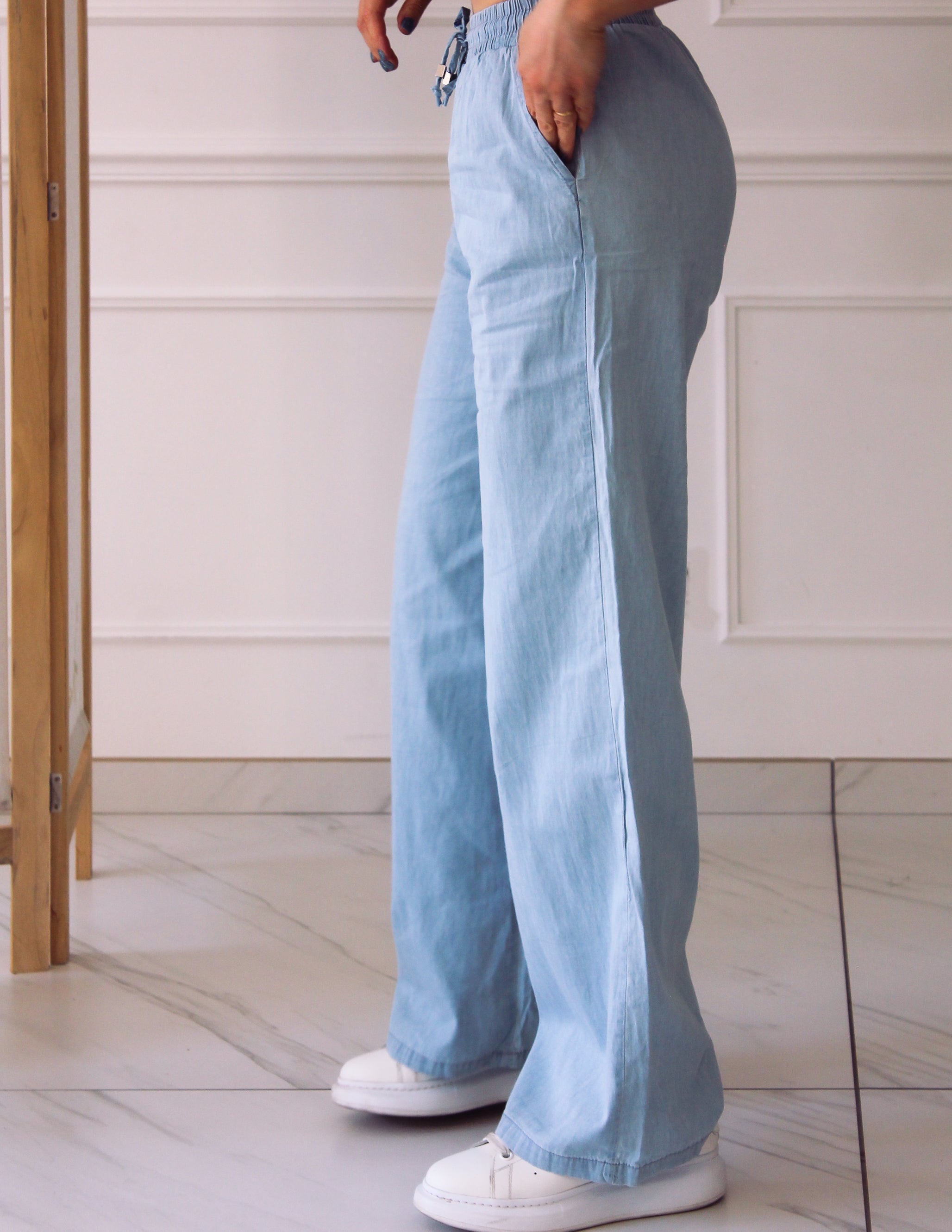 Pantalon ample bleu