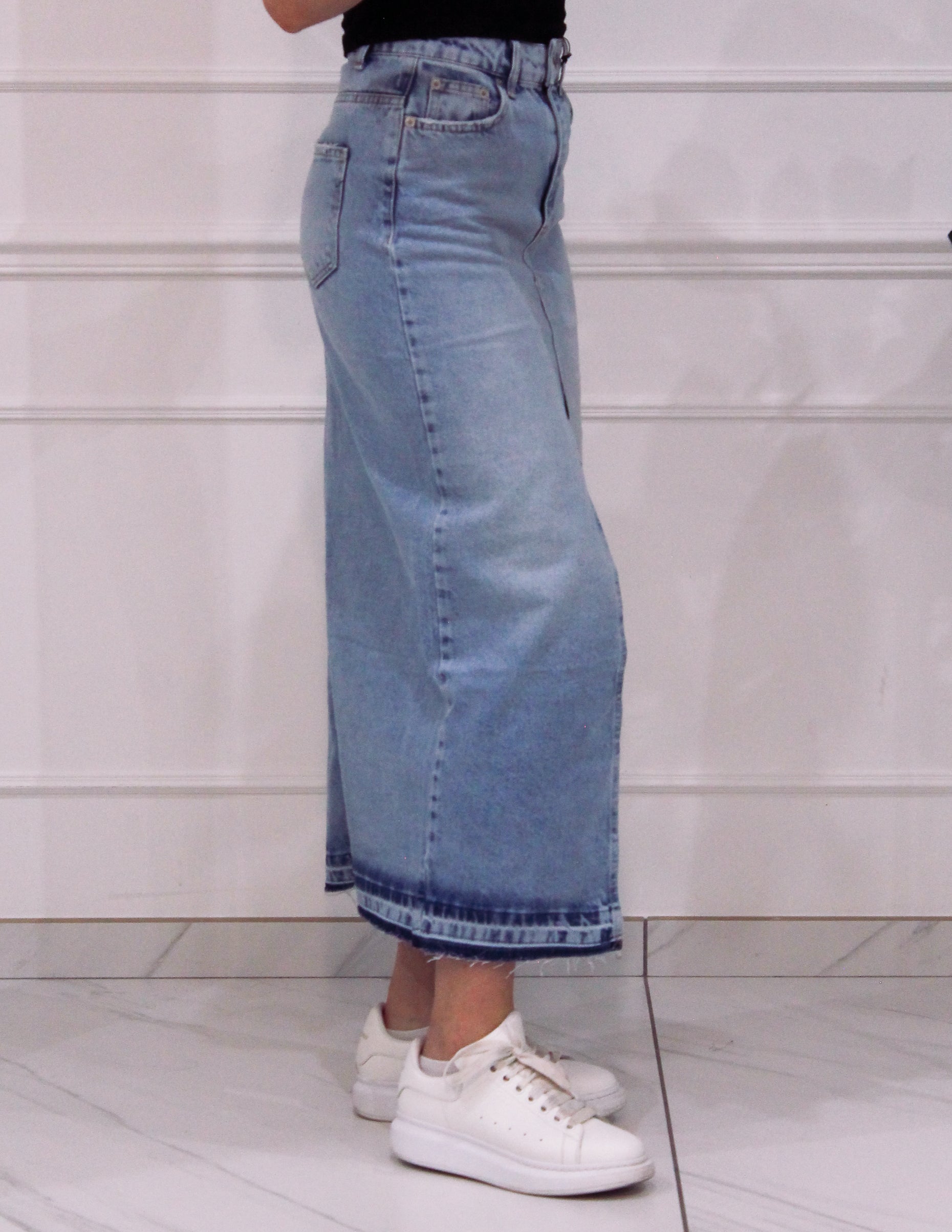 Jupe en jean longue avec fente