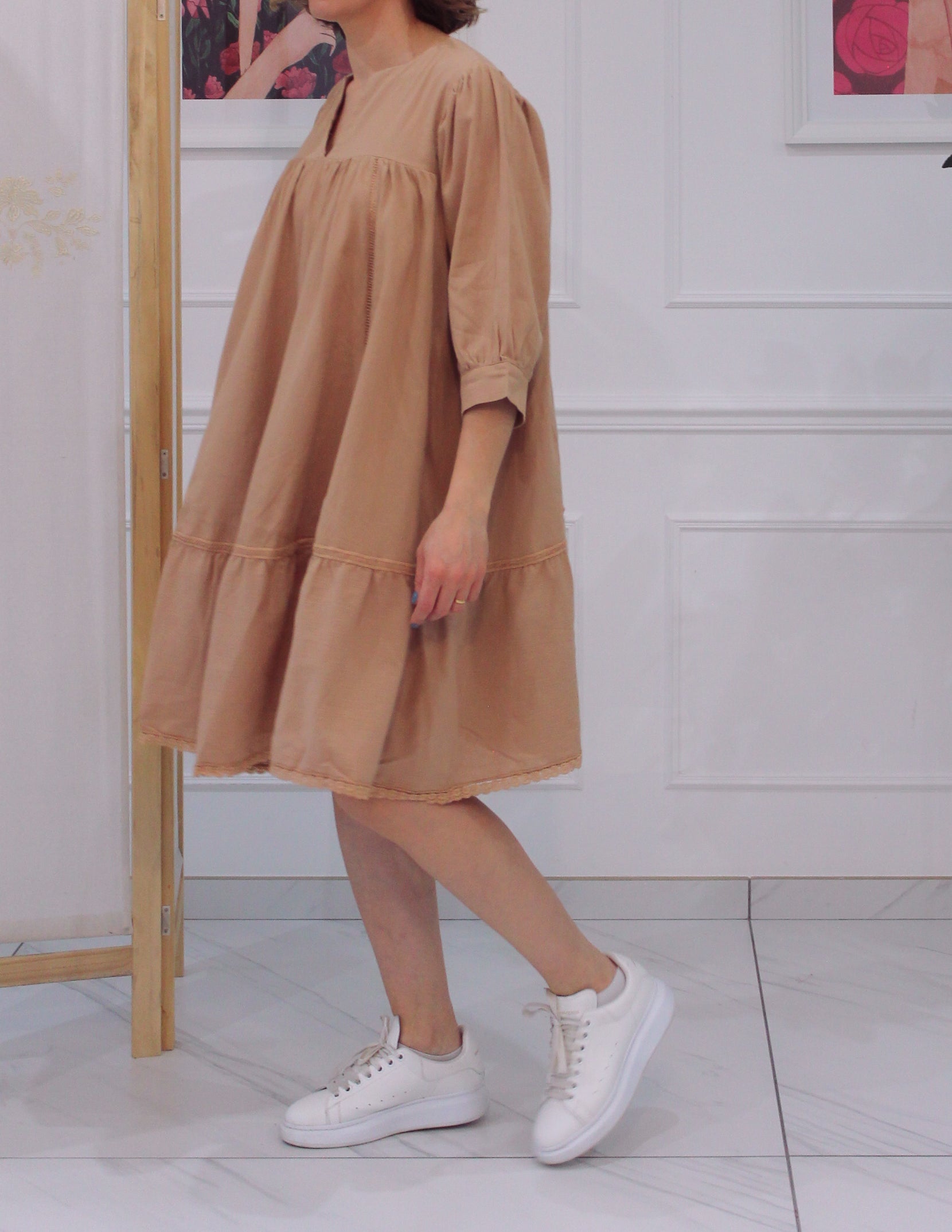 Embroidered skater dress