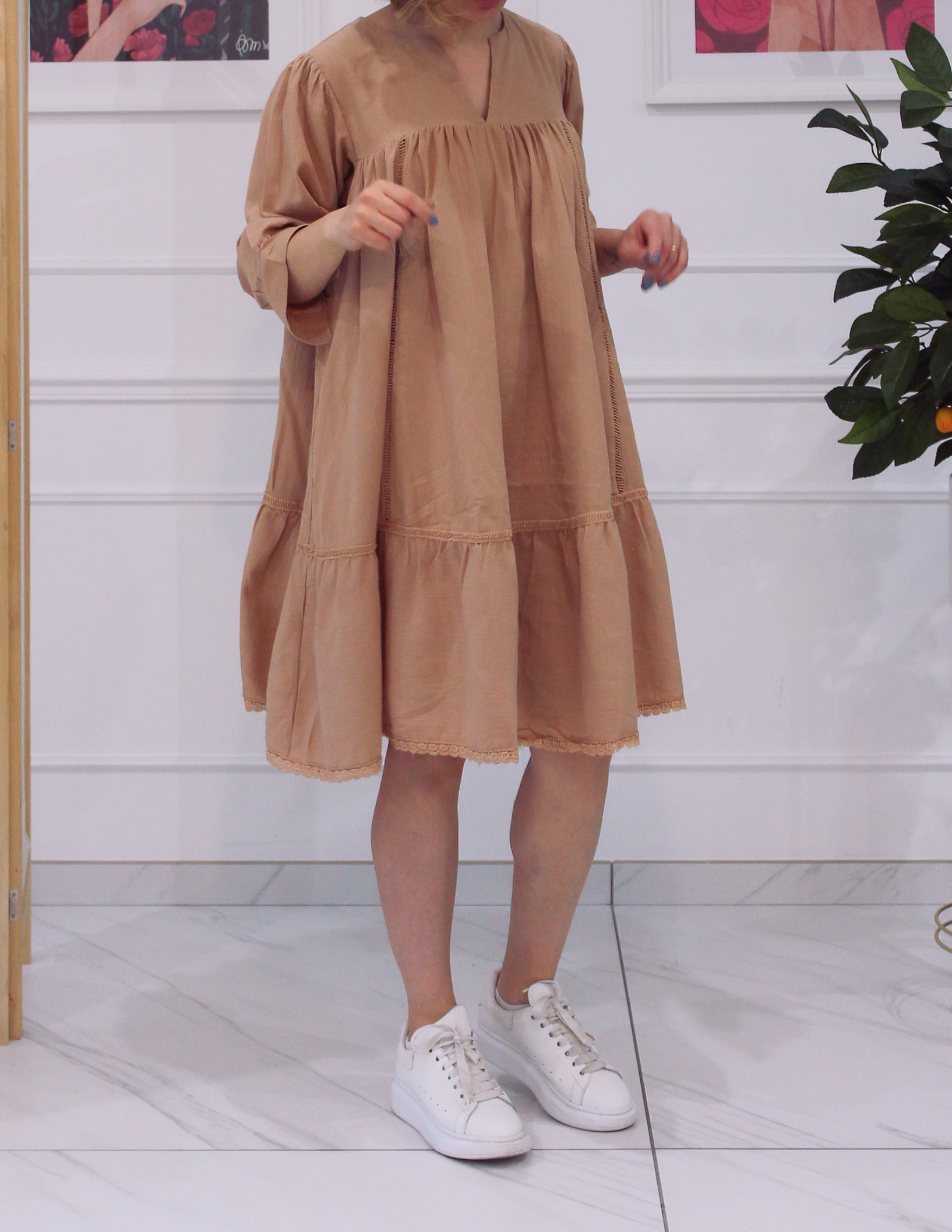 Embroidered skater dress