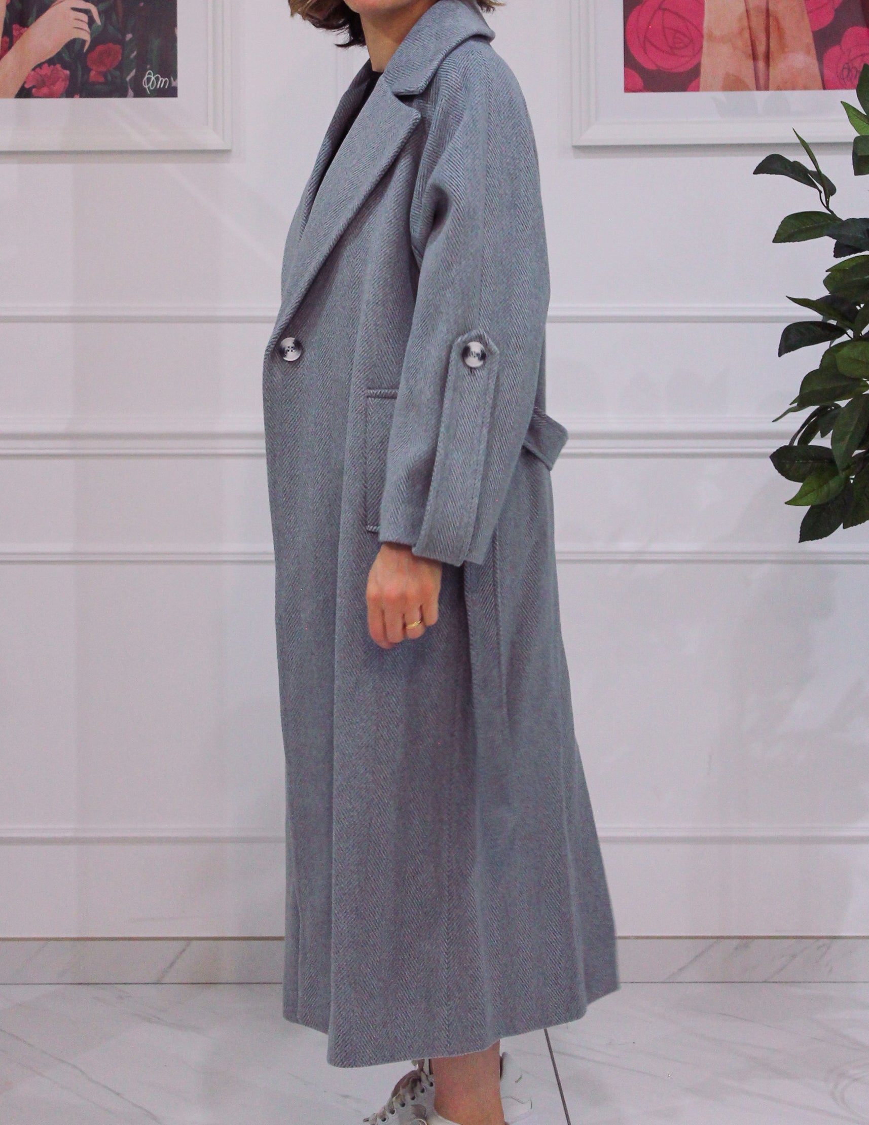 Manteau long gris