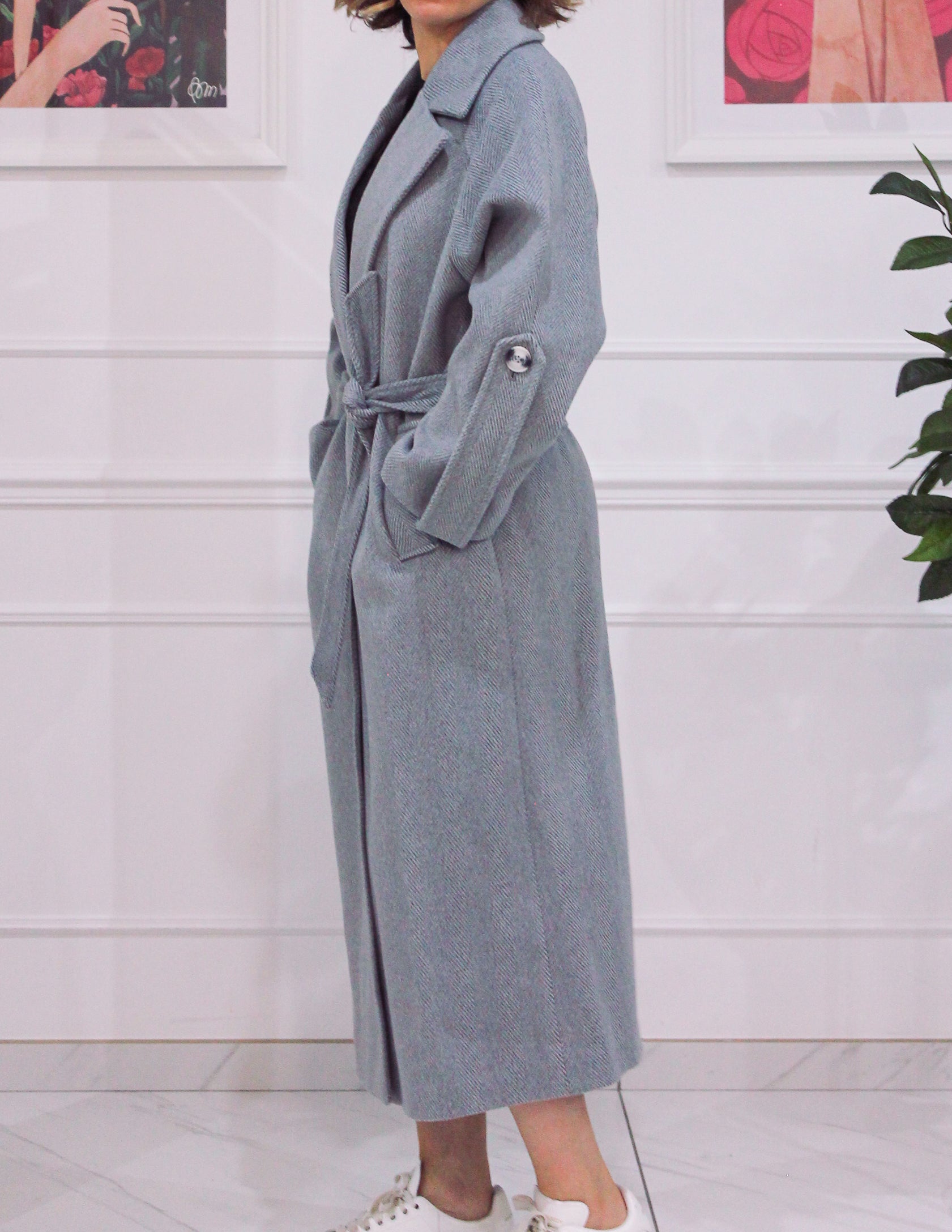Manteau long gris