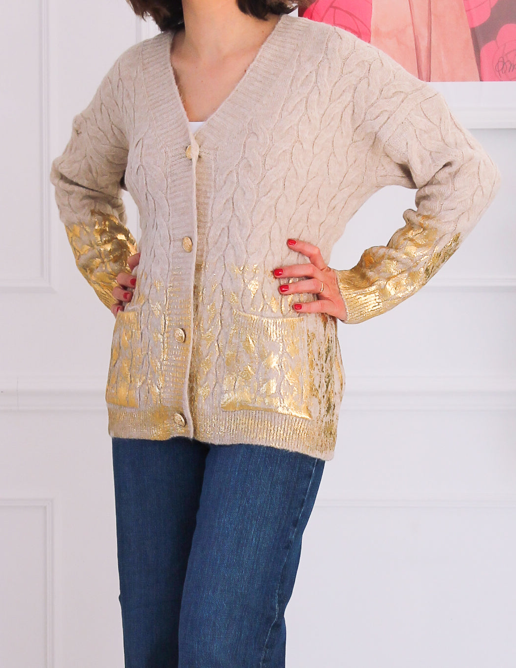 Gilet finition dorée