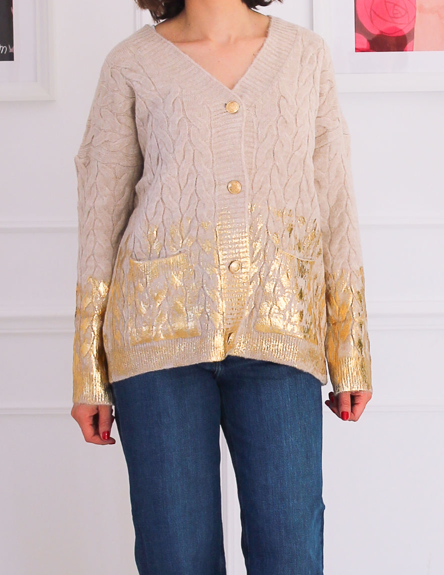 Gilet finition dorée
