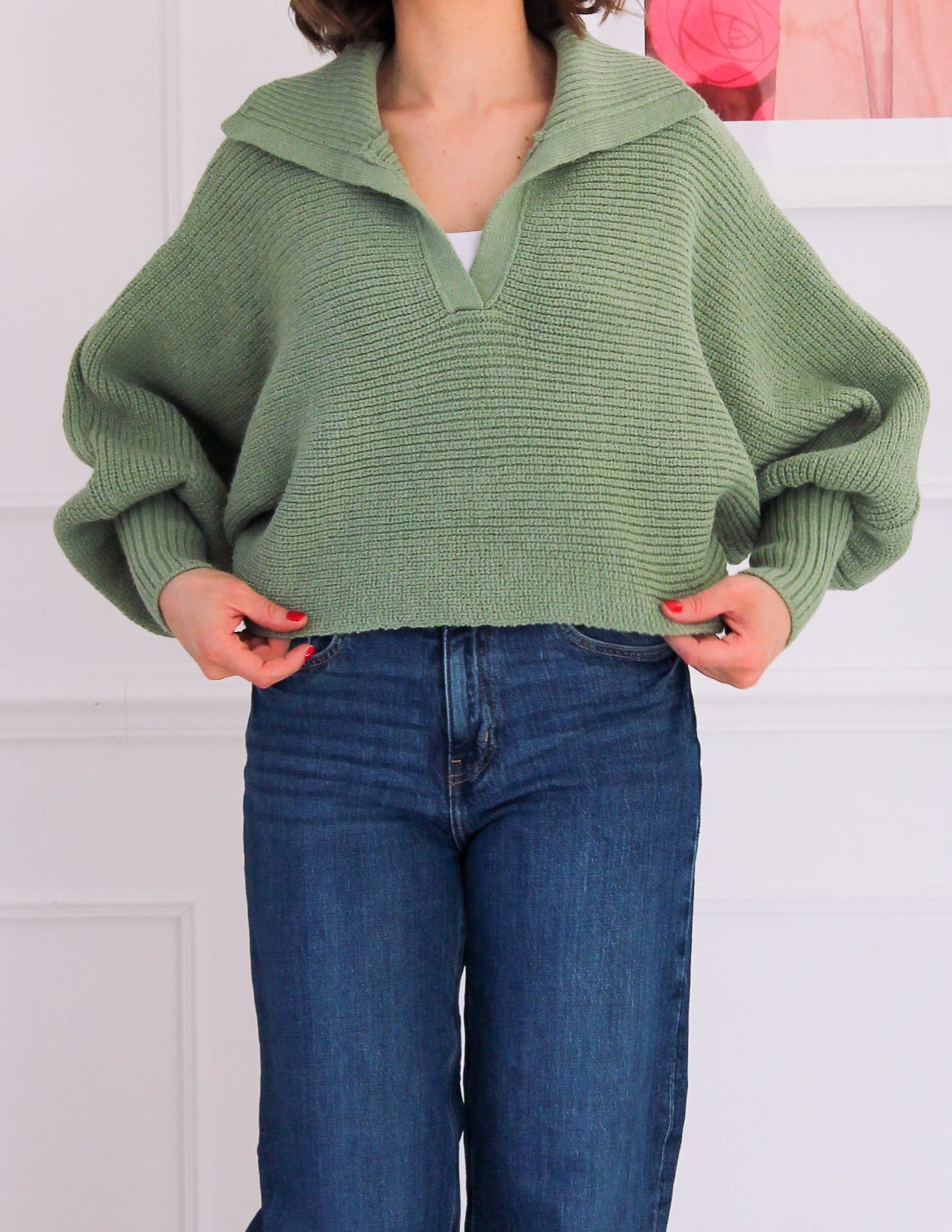 Pull à manches bouffantes