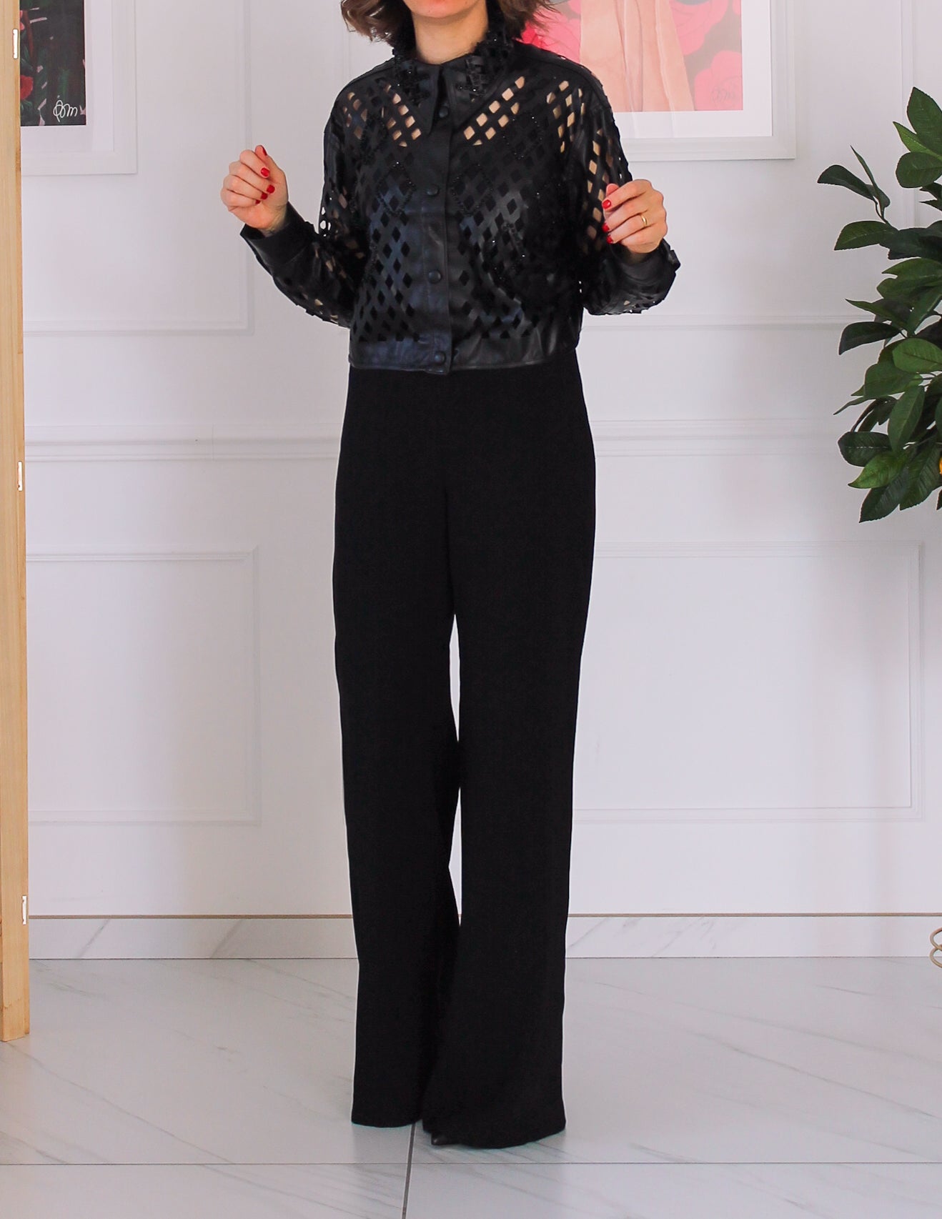 Chemise similicuir noir