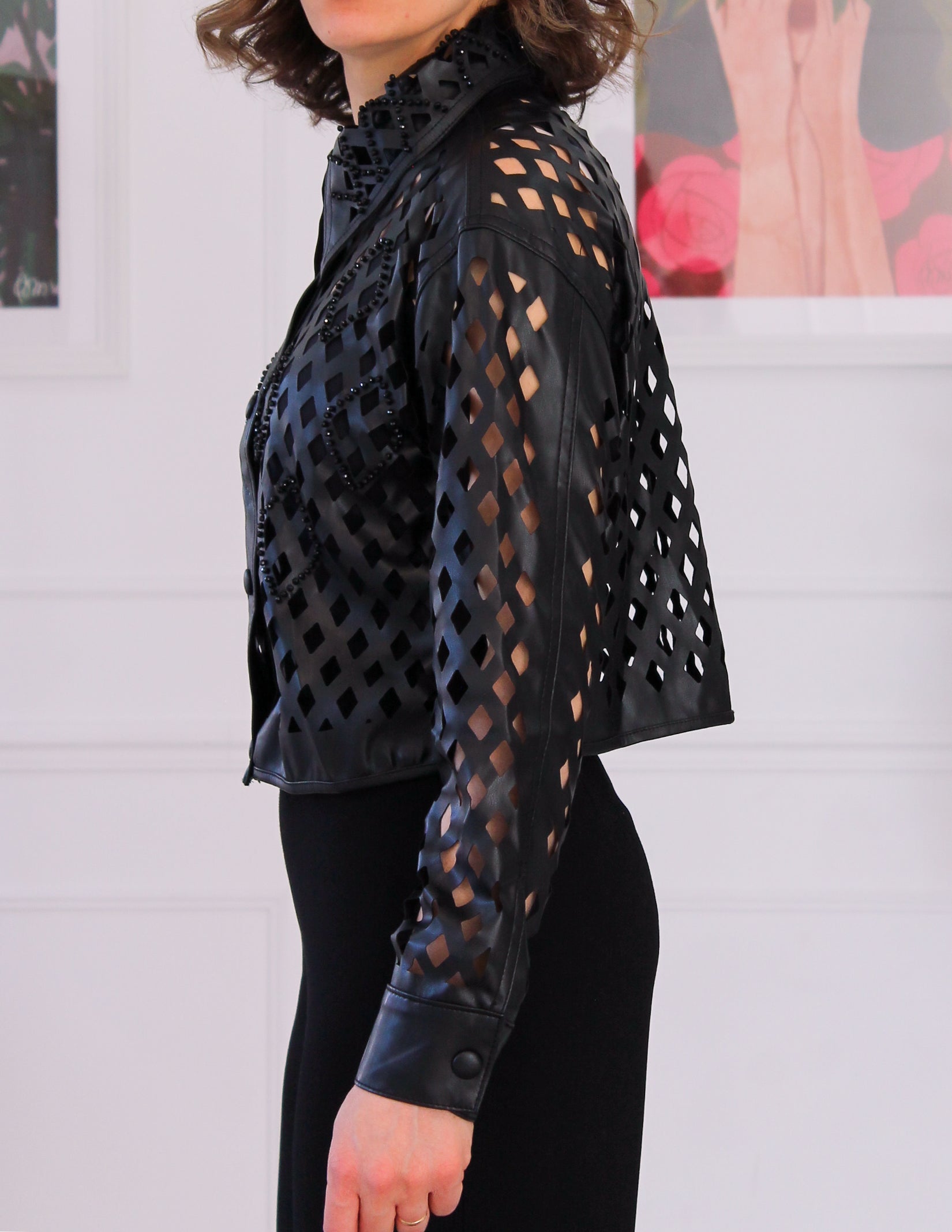 Chemise similicuir noir