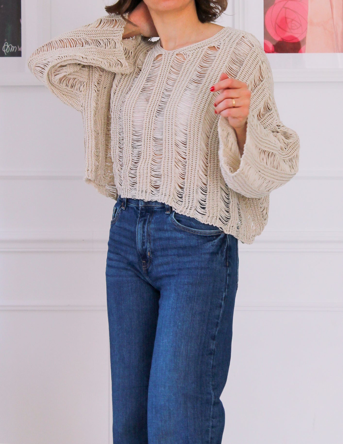 Haut à l'effet filet de pêche