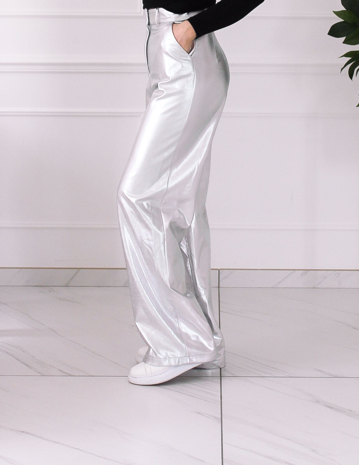 Pantalon argenté ample