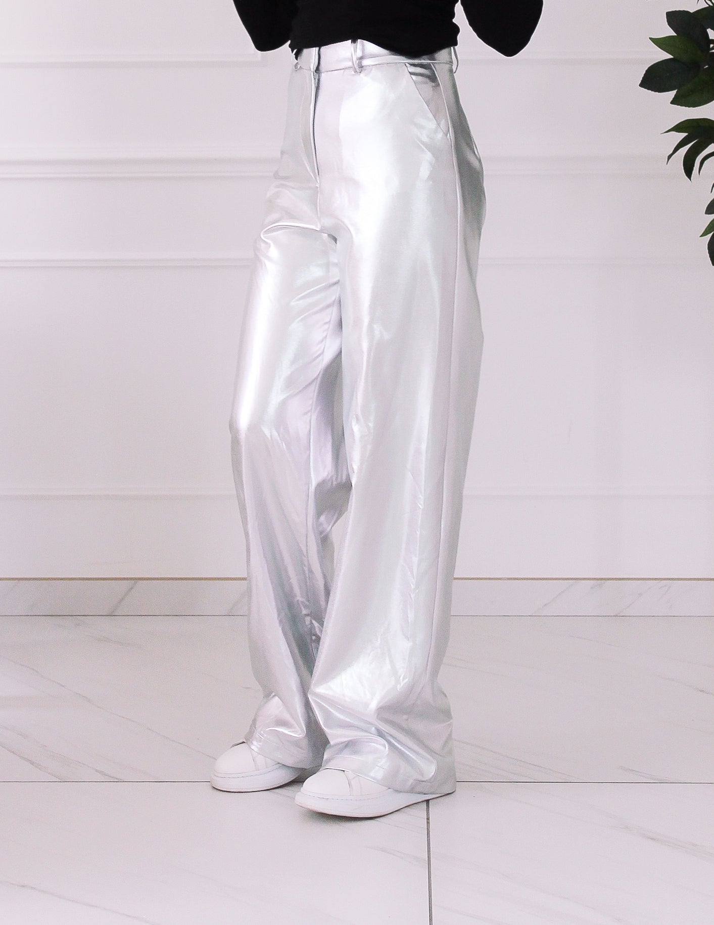 Pantalon argenté ample