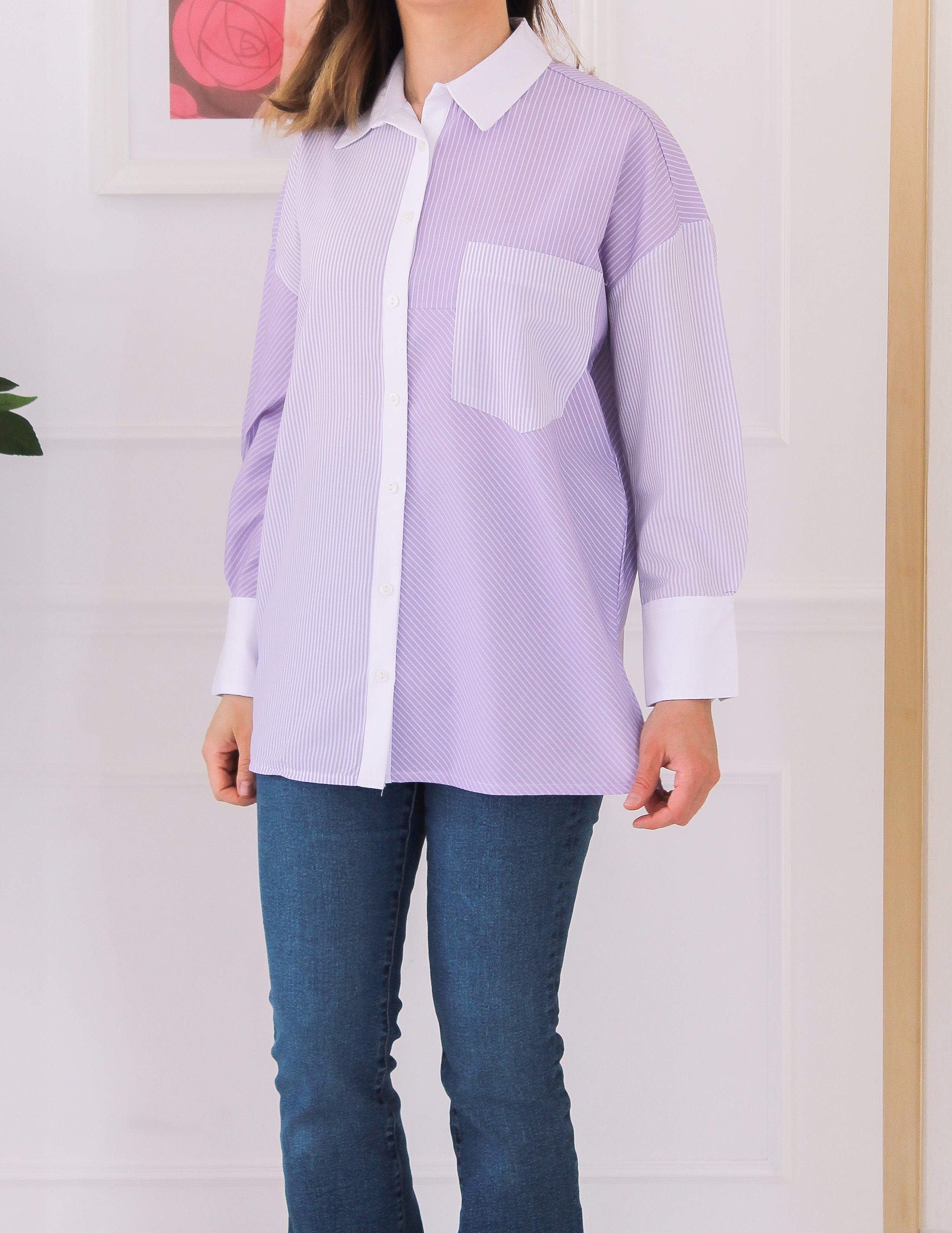 Chemise en deux tons de violet