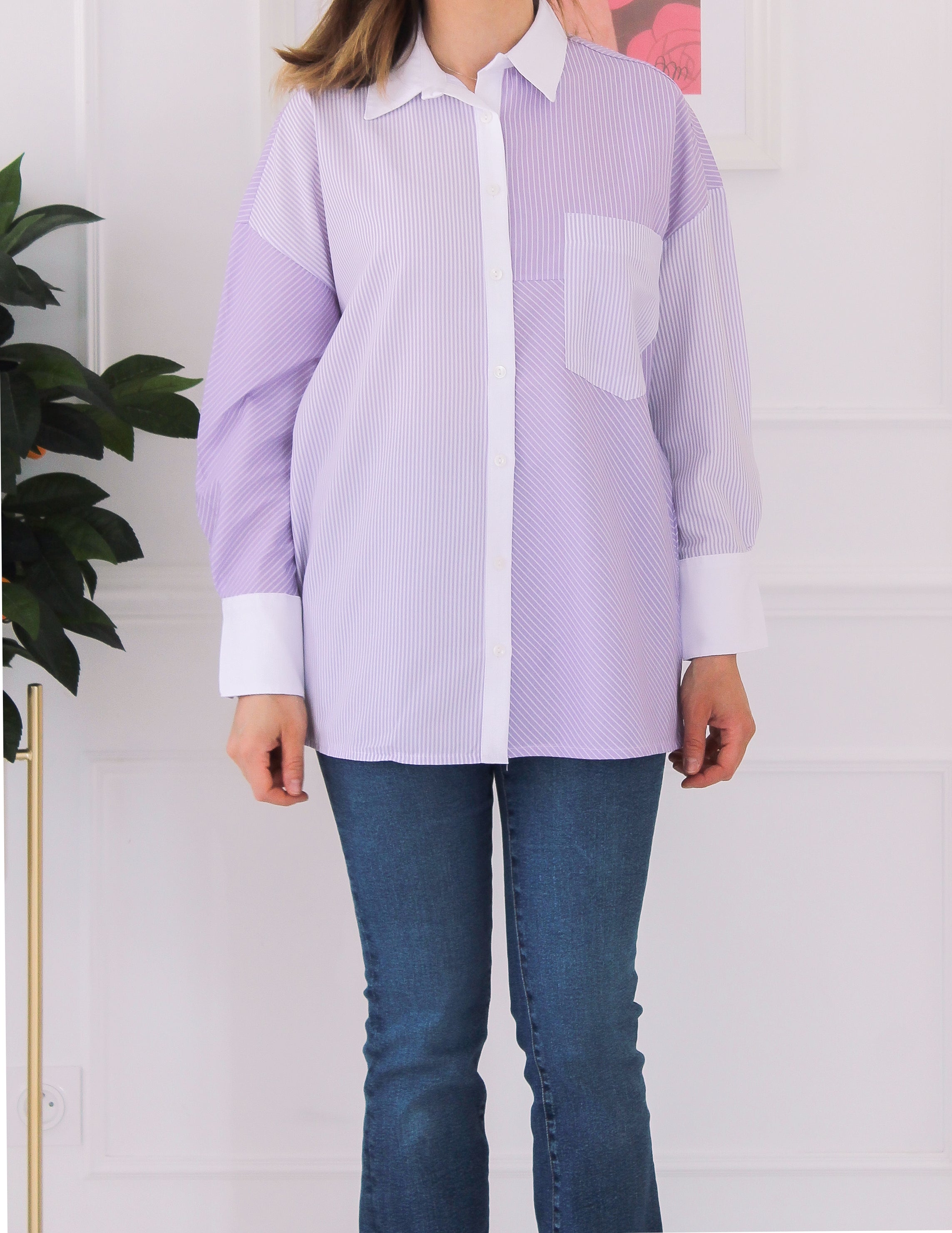 Chemise en deux tons de violet