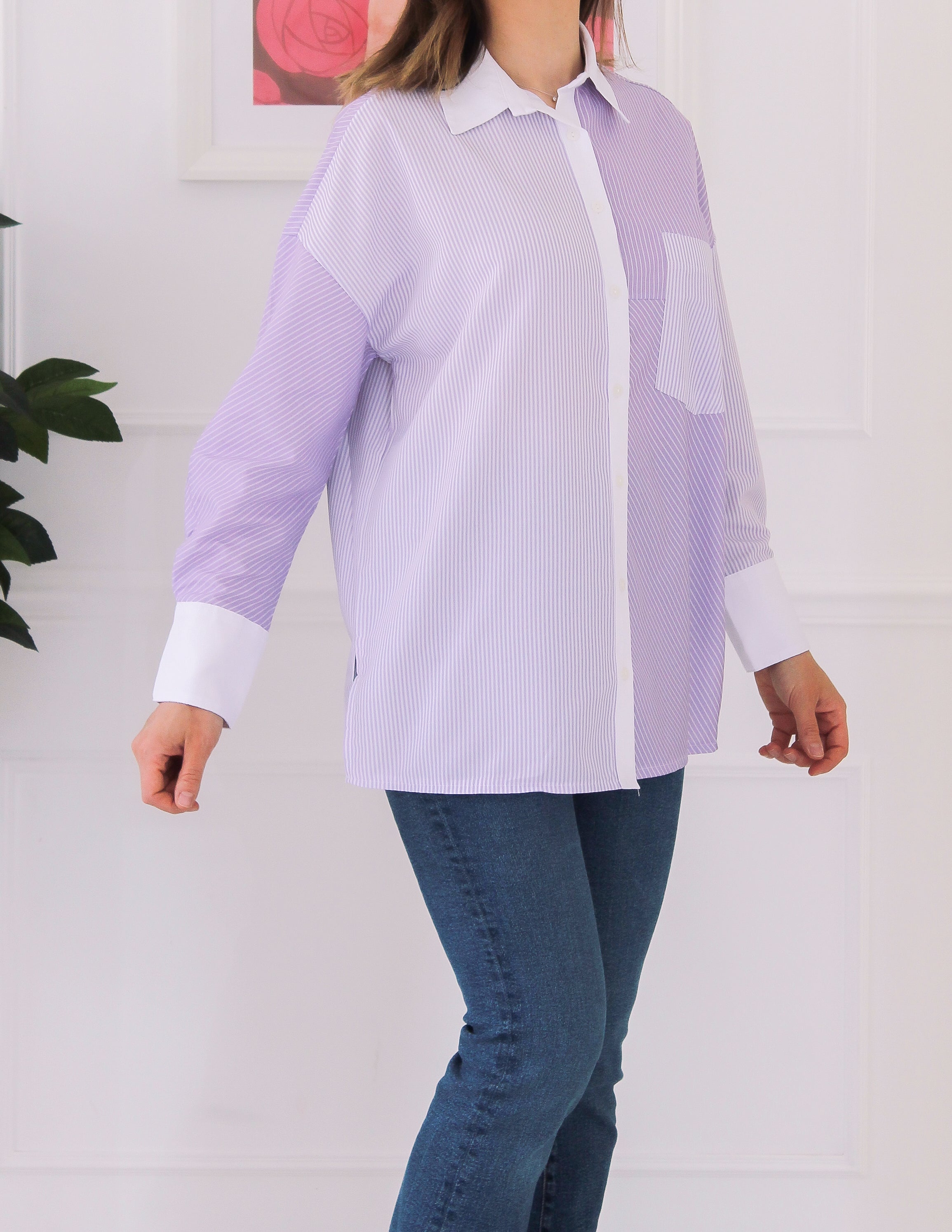 Chemise en deux tons de violet