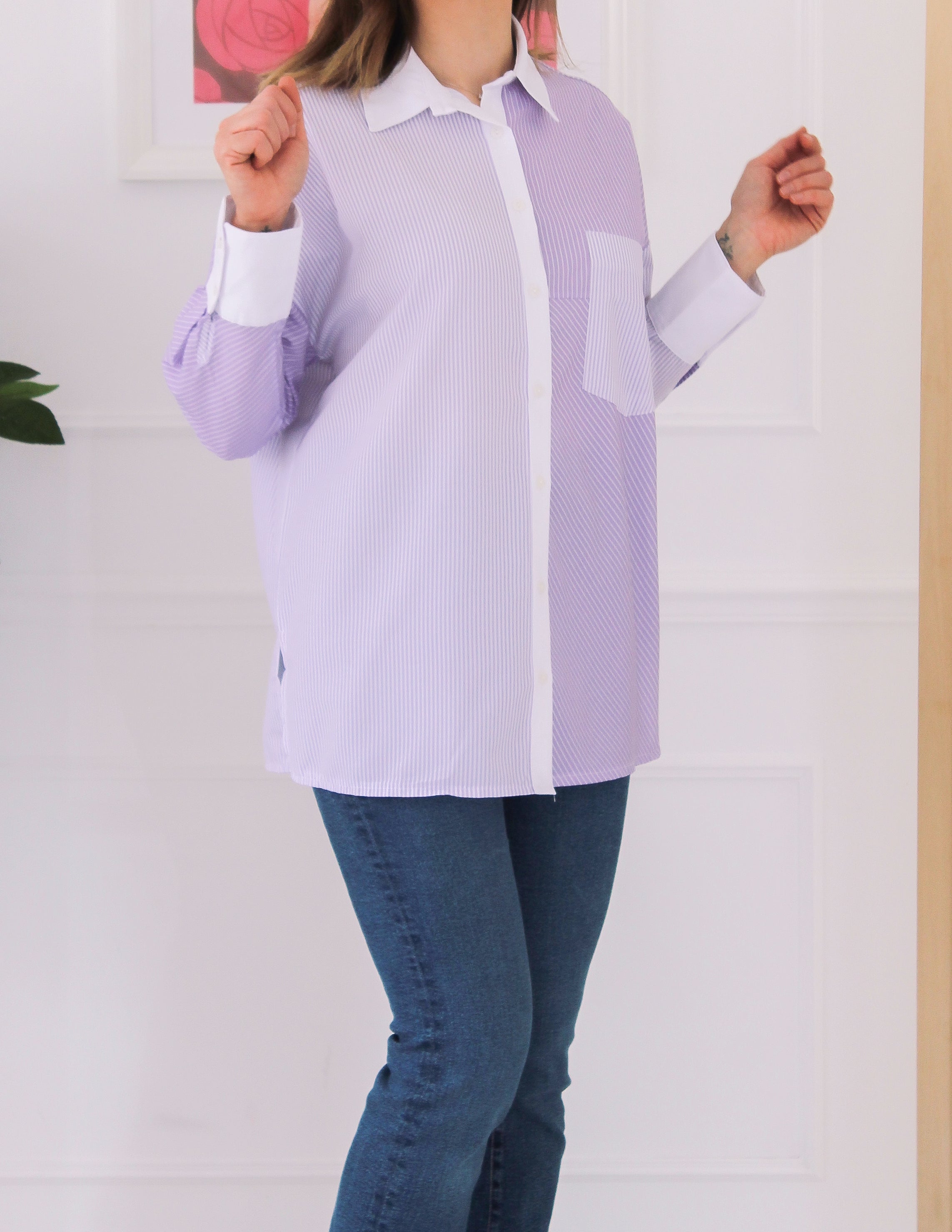 Chemise en deux tons de violet