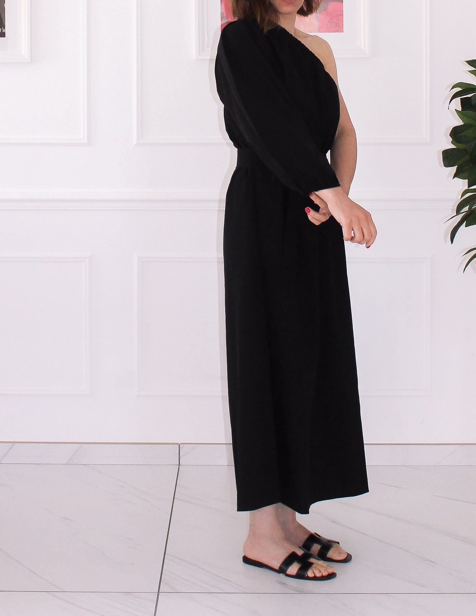 Robe manche asymétrique noir