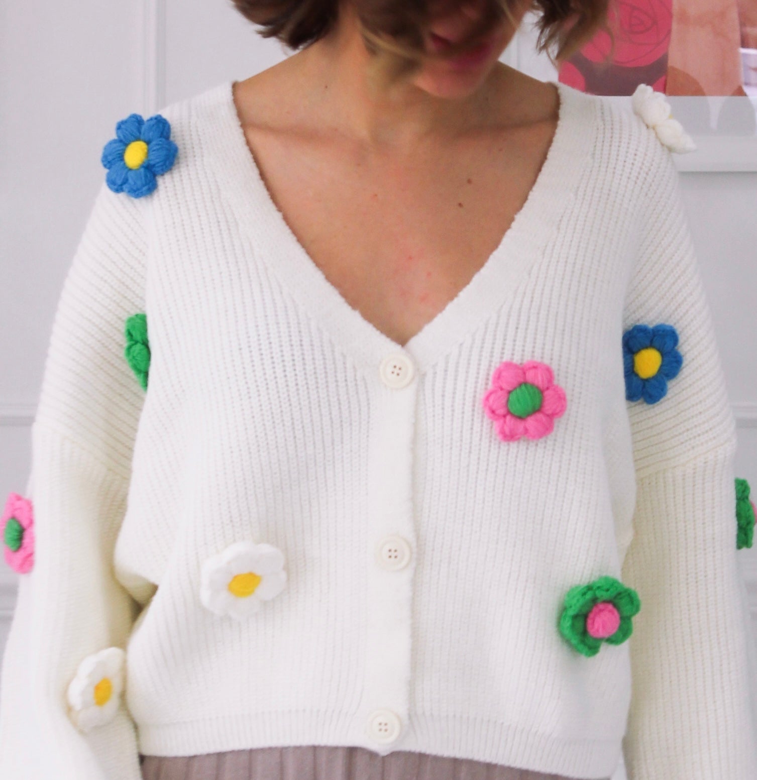 Gilet avec motif de fleur