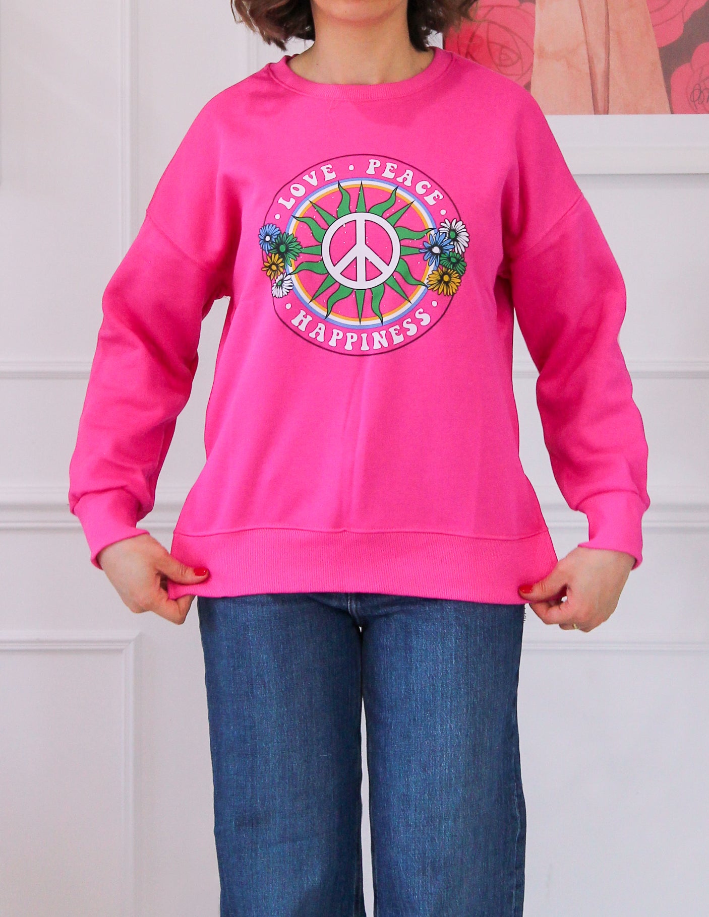 “Love Peace and Happiness” sweater