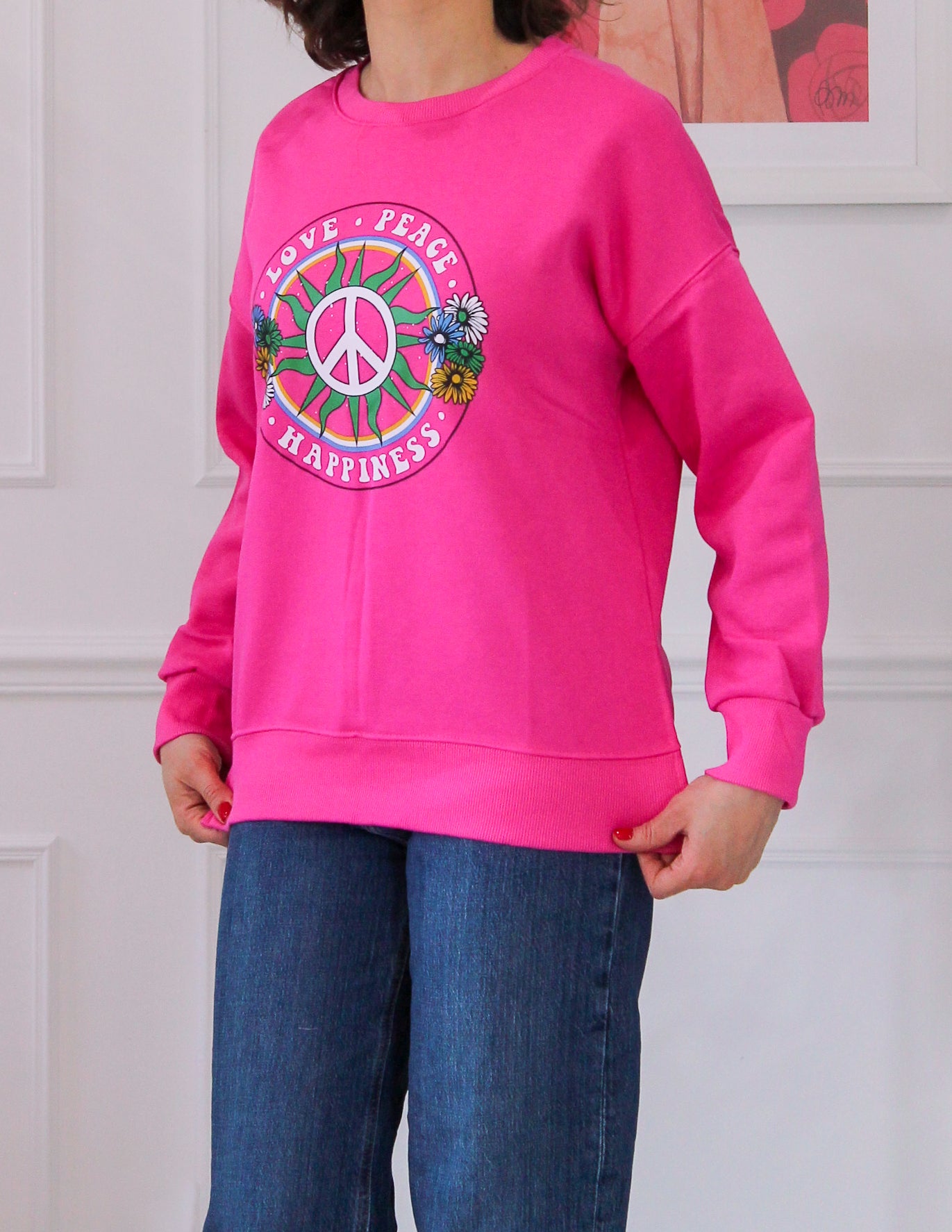 “Love Peace and Happiness” sweater