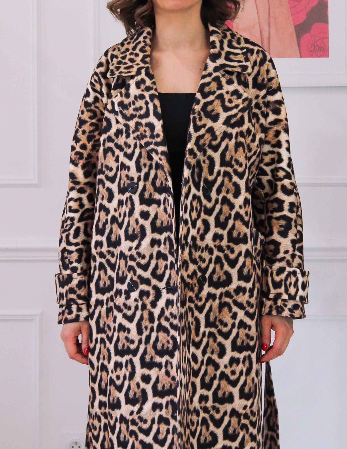 Long leopard coat